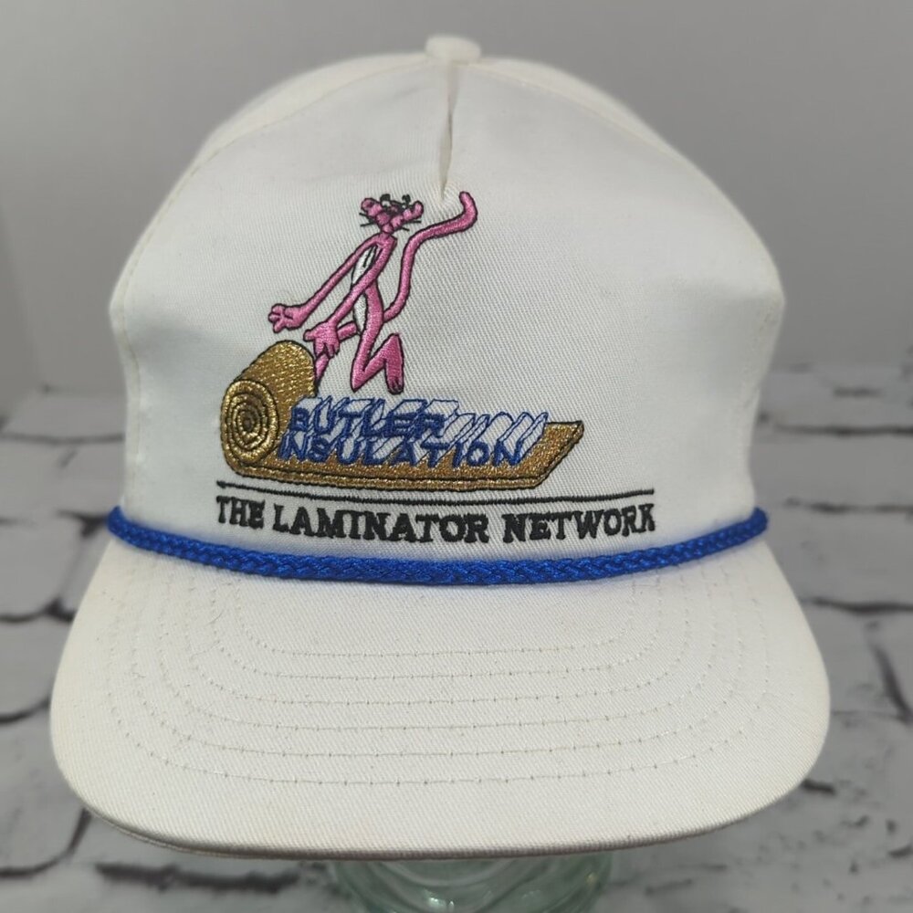 Pink Panther Butler Insulation Vtg Rope Front Hat Adjustable‎ Ball Cap